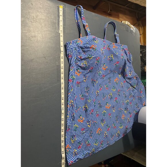 Lands End Swim Top 18W Vacation Beach Resort Tropical Cruise Built In Bra - Picture 2 of 10